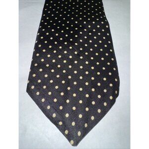 Pride of England Briar Tie Black & Tan Polka Dots Necktie Acetate Wide Vintage